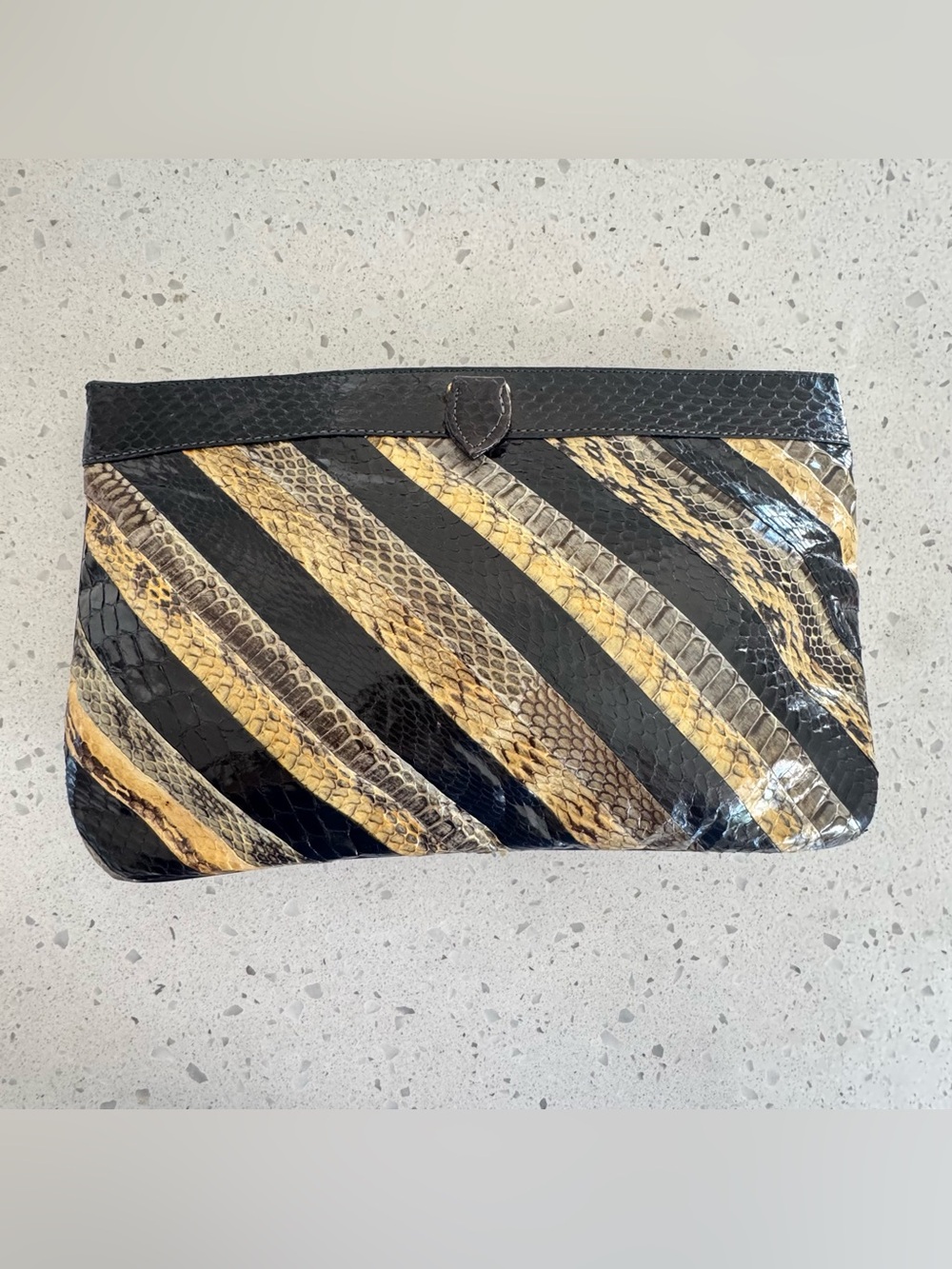 Vintage 70s David Mehler for DAME Snakeskin Clutch